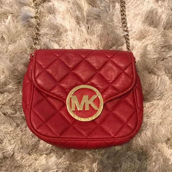 Michael Kors Red Leather Crossbody Bag - Picture 2 of 3